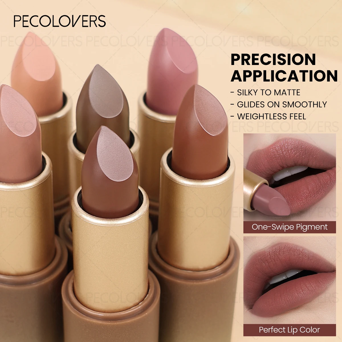 Velvet Brown Moisturizing Matte Lipstick - Soft Texture & Non-Stick Finish