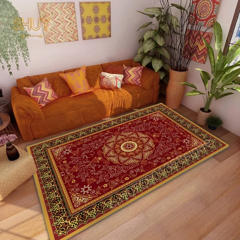 

Vintage Persia Carpet Bohemia 180x280cm Retro Felt Living Room Carpets Home Decoration Bedsides Non-slip Floor Mat Lounge Rug