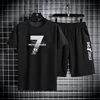 2025 Men's Summer T-shirt Suits Fashion Sportswear + Sport Shorts Suit Casual Men Clothing Funny Joggers Set Top 4