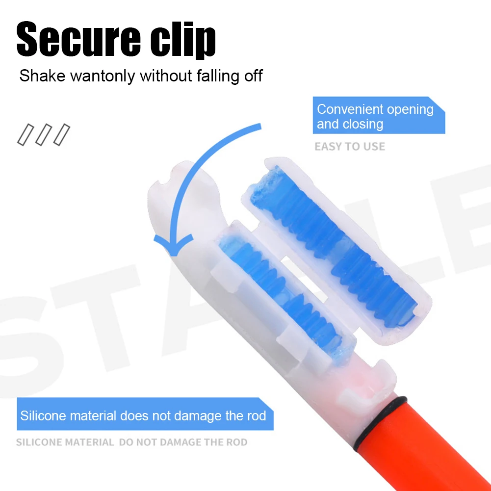 1 Set Fishing Rod Alarm Light Detachable LED Fishing Rod Light Stick Luminous with Bells Ring for Night Fishing Battery Included