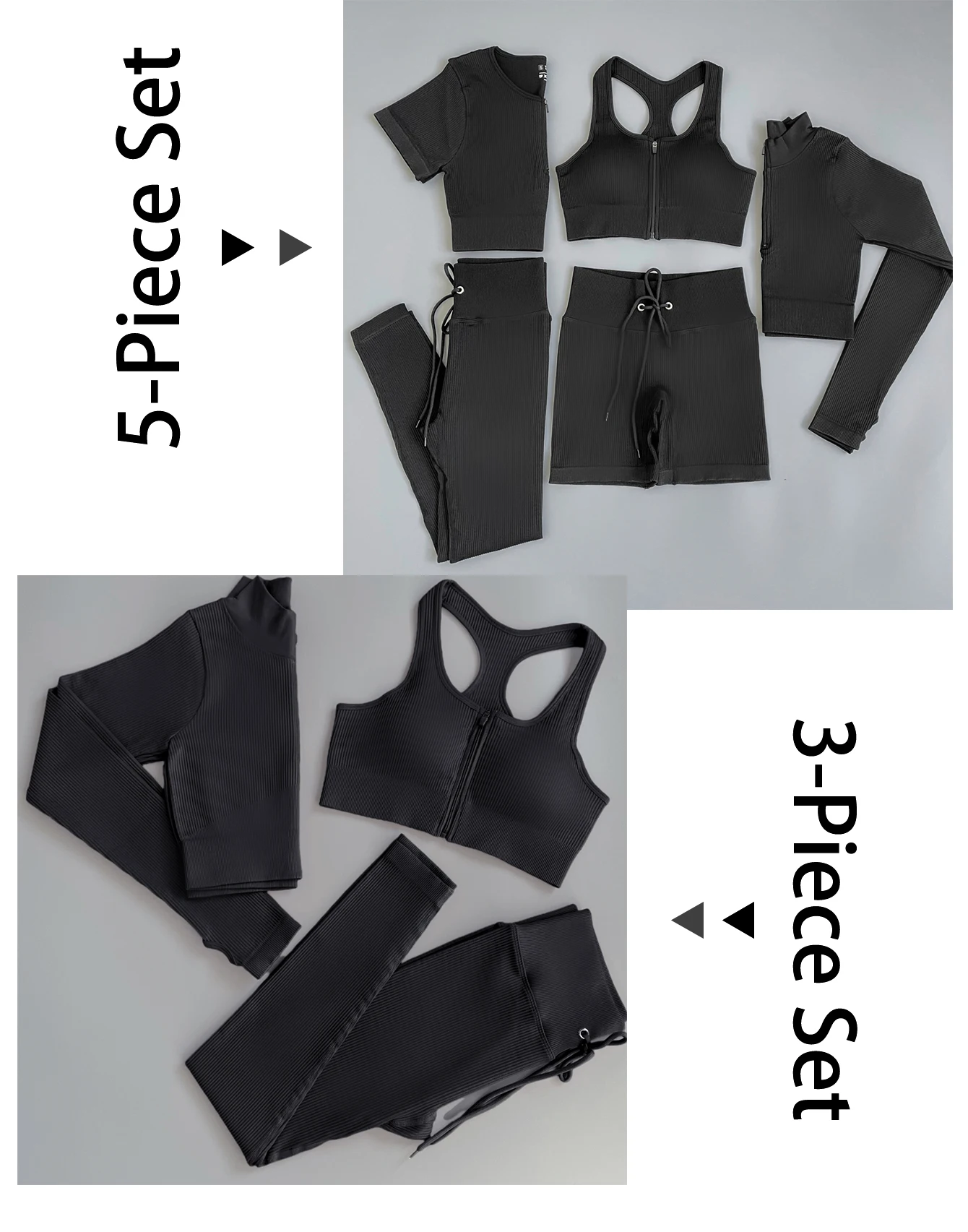 2/3/5PC Women's tracksuit Seamless Yoga Set Workout Sportswear Gym Clothing Drawstring High Waist  Leggings Fitness Sports Suits