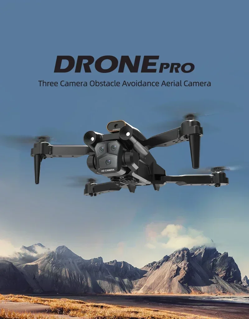 Description Picture 2 of item2025 M4 / M17 RC Drone 4K Professinal with Wide Angle Triple HD Camera Foldable Remote Control Helicopter WIFI FPV Height Hold