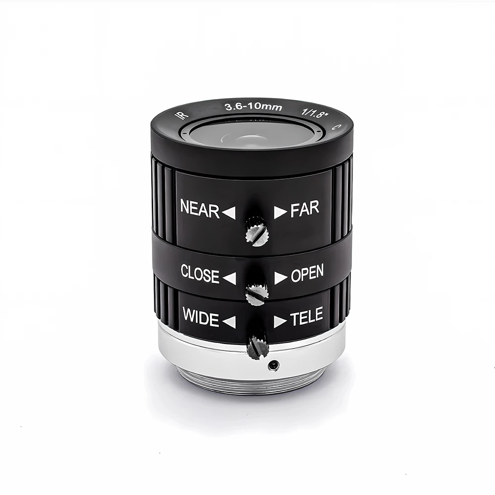 8MP 3.6-10mm C/CS Mount Lens 1/1.8" Format F1.4 Aperture Varifocal CS Industrial