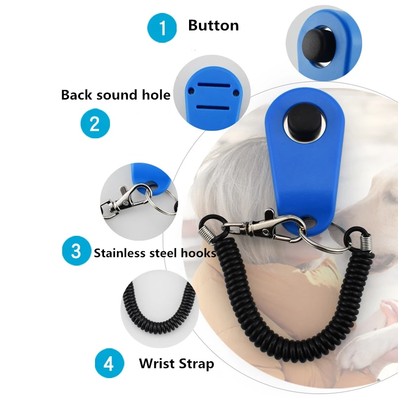 Dog Cat Pet  Training Clicker With Wrist Strap Training Supplies For Dogs Cats Pet Training Clicker Dog Supplies Dog Trainings