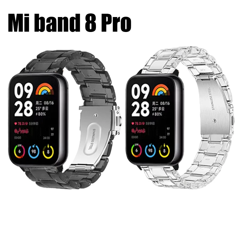 

For Xiaomi Mi Band 8 Pro Strap Wristband Plastic Clear Smart Watch Band