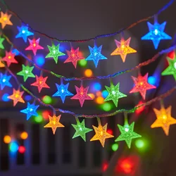 LED Star String Lights - Fairy Garland for Parties, Home Decor, and Outdoor Celebrations (Multicolor)
