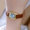 Women's Watches Fashion High Quality Retro Leather Strap Quartz Watch For Women Small Square Dial Ladies Waterproof Clock 1