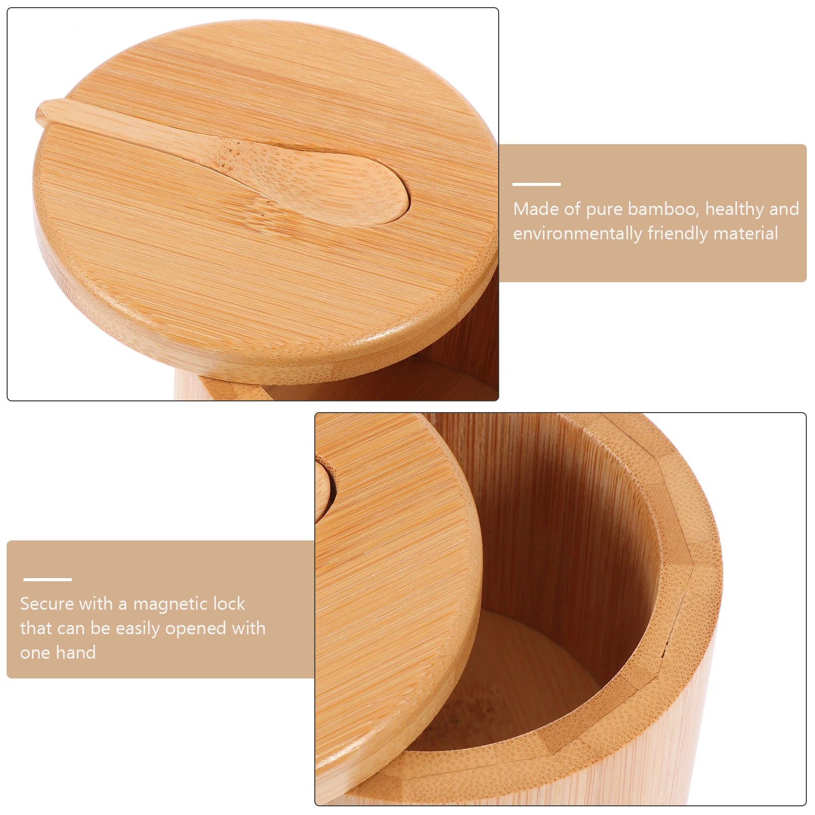 Bamboo Seasoning Jar Kitchen Spice Condiment Canisters Salt Storage Container Supply food storage container spice shaker spice shaker set