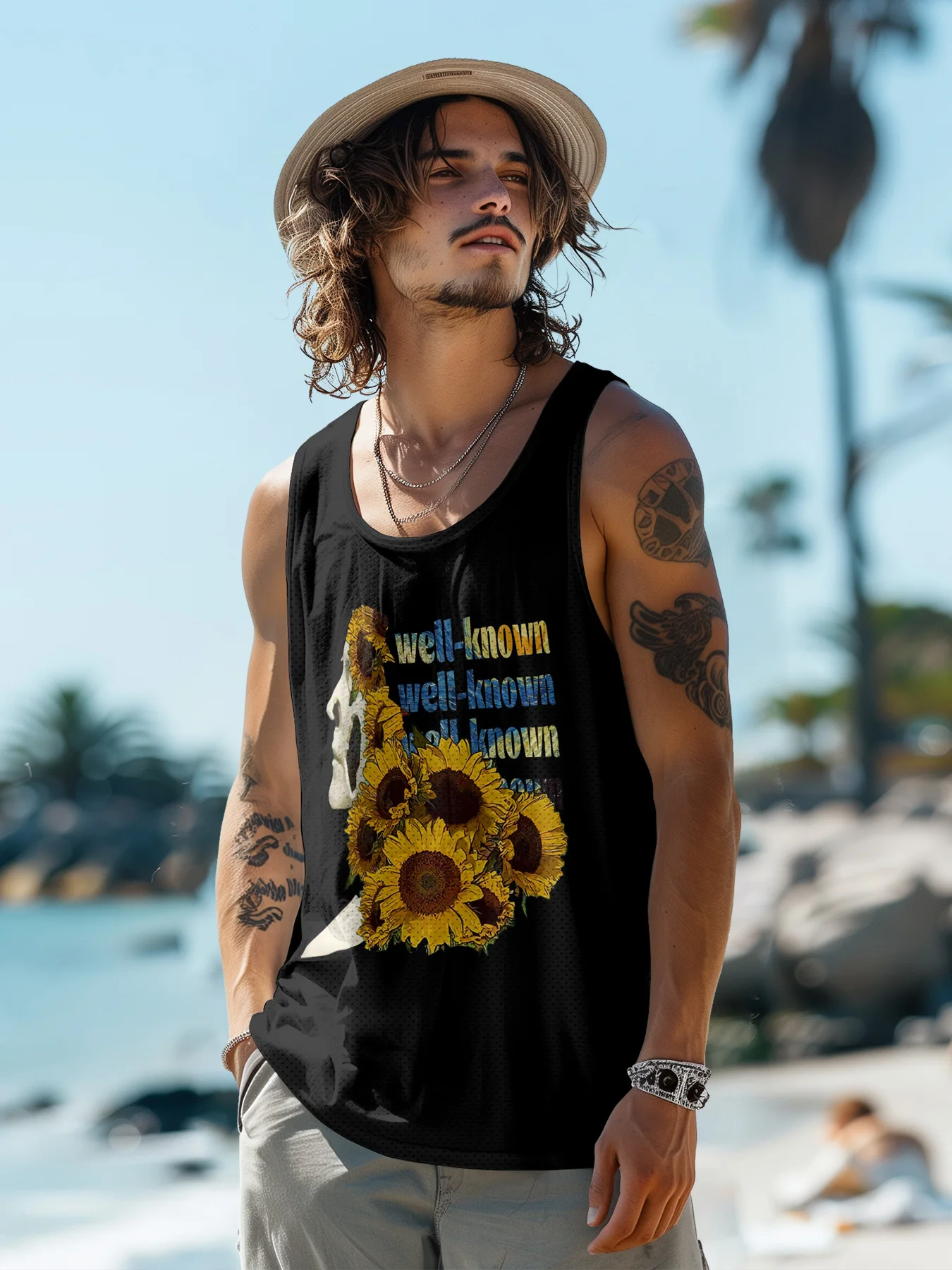 

2024 New Men's Summer Lightweight Vest Sports Casual Home Outdoor Close-Fitting Tops Breathable Quick Drying Loose tank top