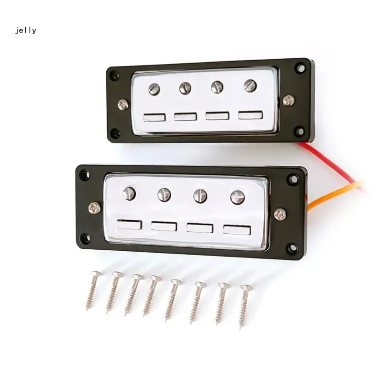 

448C 4 Strings Bass Neck Middle Bridge Pickups with Mounting Screws Replacements Kits
