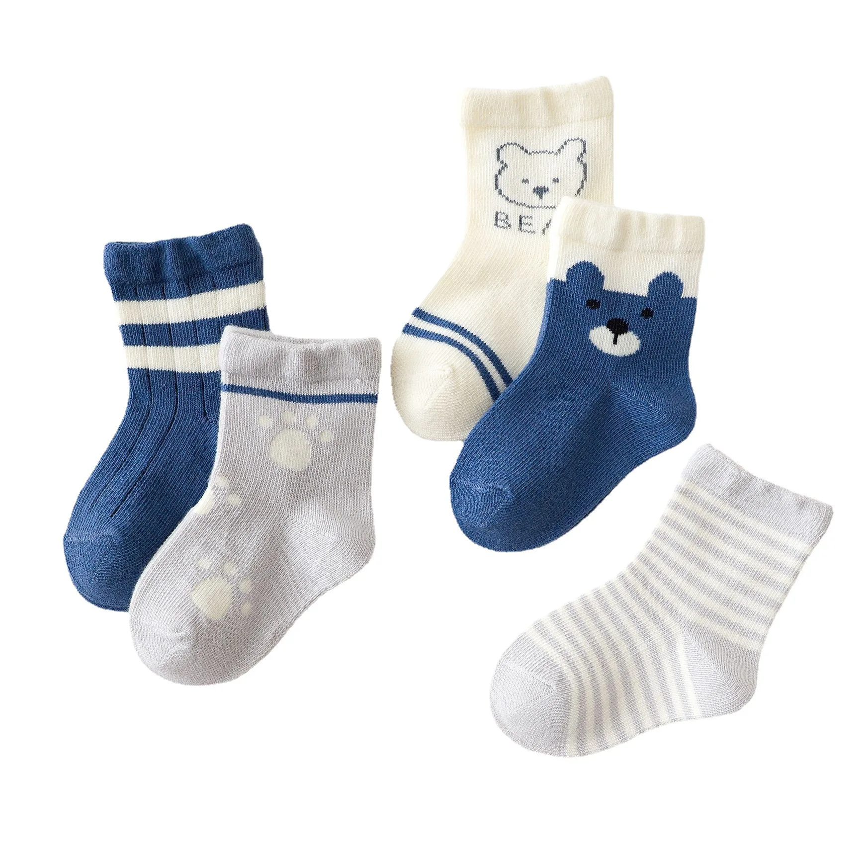 5Pairs Baby Socks Newborn Baby Boy Socks 0 1 3 8Y Kids Pure Cotton Animal Design Fadeless Soft