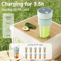Electric Fruit Juicer Wireless Blender Juice Mixer Portable Juicer with Straw Household USB Charging 6 Blade Gift Juice Cup 2