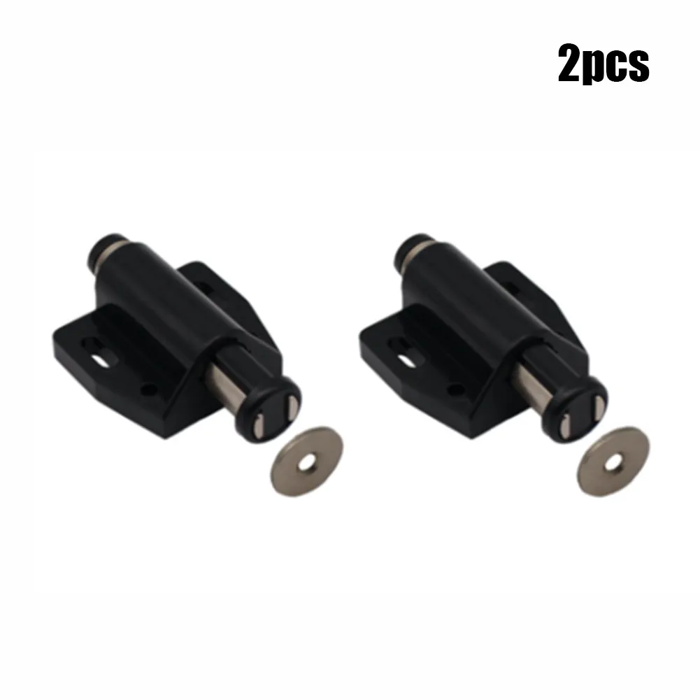 Magnetic Push To Open Touch Latch Parts Accessaries Black Cabinet Cupboard Doors Drawer Hardware Latch Catch 2x