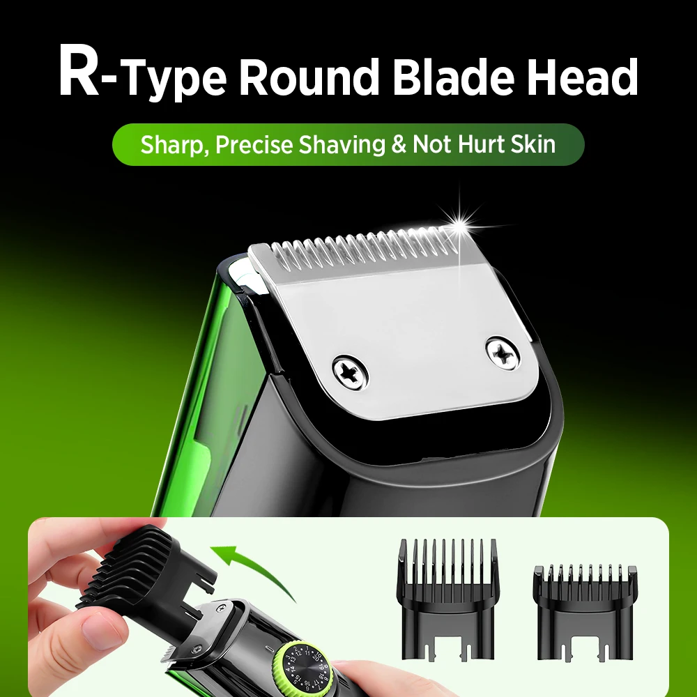 Cordless Men Beard Trimmer Rechargeable Electric Shaver with 20 Trim Built-in Va
