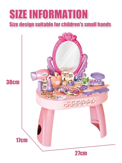 30pcs Kids dressing table toy girl simulation home makeup and makeup jewelry box 3-4 5-6 years old baby birthday gift 5