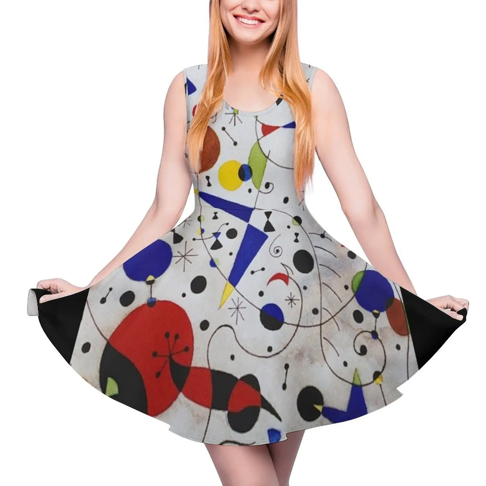 Joan Miro Cat Encircled by the Flight of a Bird Sleeveless Dress Womens summer suit evening dress women Womens dresses