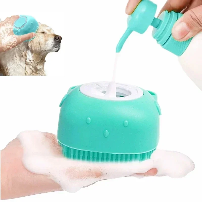 Pet Bathing Brush Soft Silicone Massager Brush Shower Gel Bathing Clean Tools Comb Dog Cat Cleaning Grooming Supplies pet bath brush
