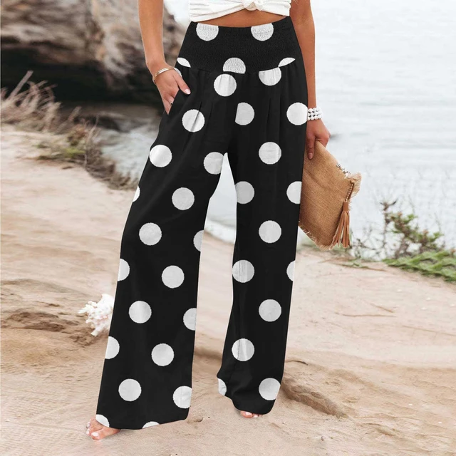 Black White Zebra Pants Female Animal Print High Waisted Casual Print  Straight Wide Leg Pants Summer Oversize Beach Trousers - AliExpress