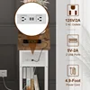 Narrow Side Table Set of 2, with Charging Station, End Table for Small Spaces, Nightstand with 2 USB Ports and 2 Outlet 4