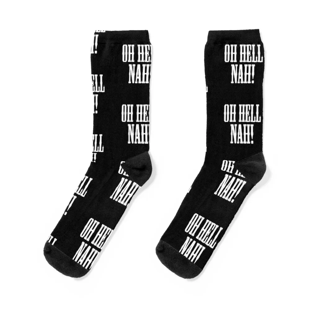 

OH HELL NAH! (WHITE) Socks funny gifts kids Men Socks Women's