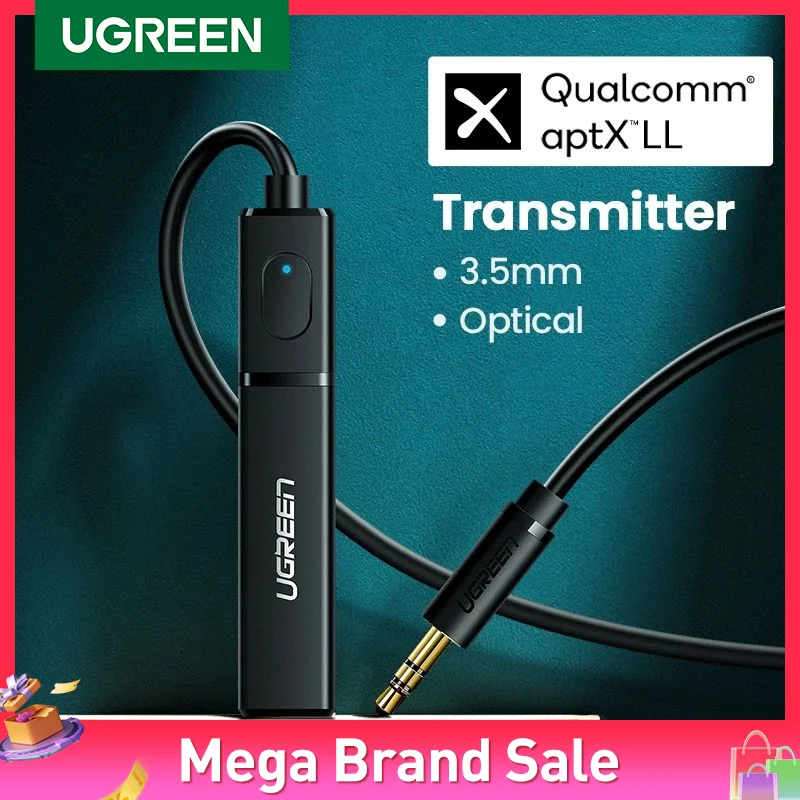 UGREEN Bluetooth Transmitter 5.0 TV Headphone PC PS4 aptX LL 3.5mm Aux SPDIF 3.5 Jack Optical Audio Music Bluetooth 5.0 Adapter