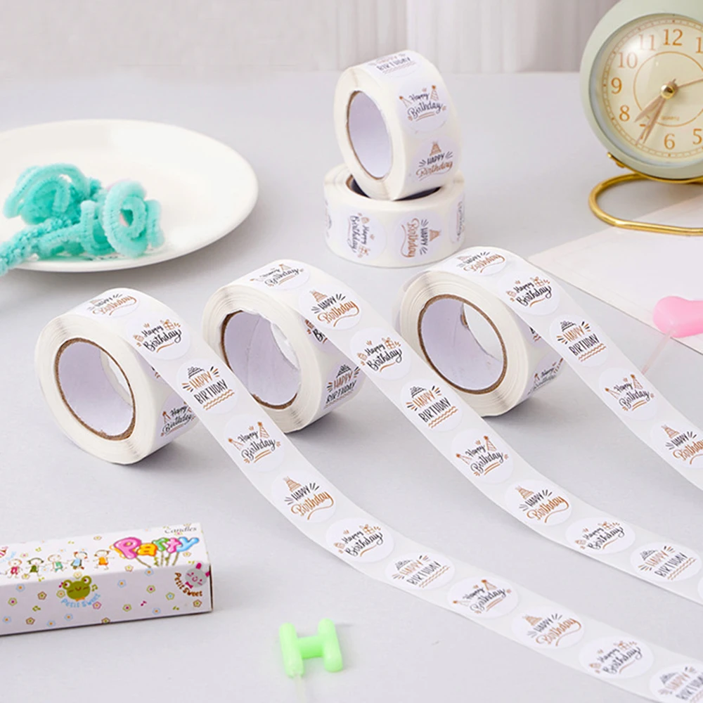 50-500pcs Cute Happy Birthday Stickers for Children's Birthday Party Gift Sealing Decorations decorative stickers decorative labels stickers self adhesive stickers cartoon sticker paper stickers adhesive stickers cartoon stickers holiday party decorations