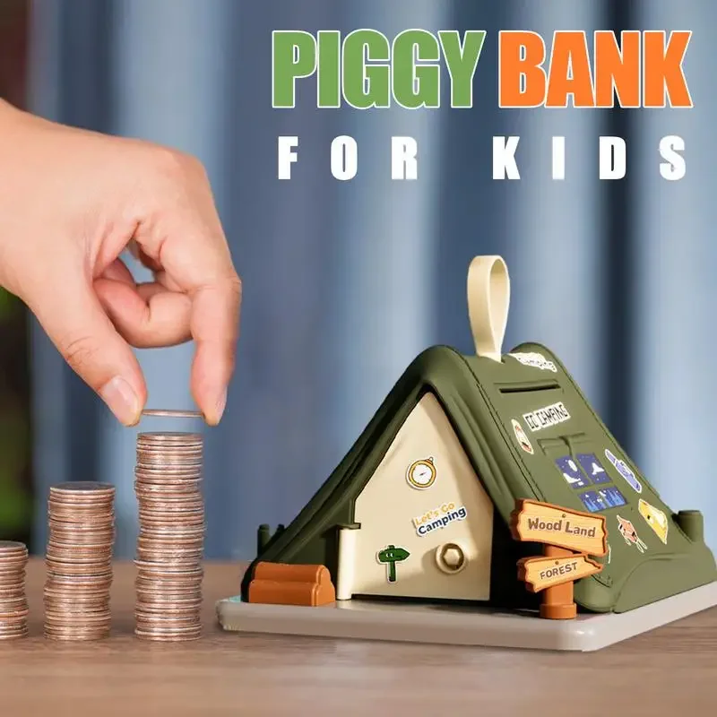 Tent Piggy Bank Kids Toy Cartoon Diy Money Box To Save Kawaii Coin Bank Large Capacity Saving Money Children Birthday Gfit 3