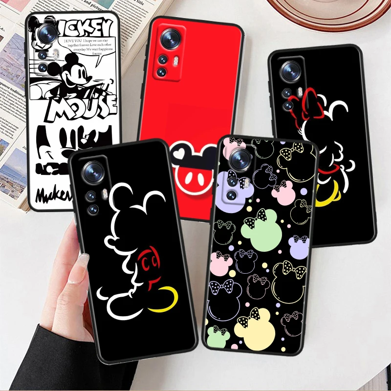Disney Mickey Mouse Per Xiaomi Mi 13 12T 12S 12X 11I 11X 11T Play Hypercharge Lite Ultra Pro Custodia Morbida Nera Per Telefono