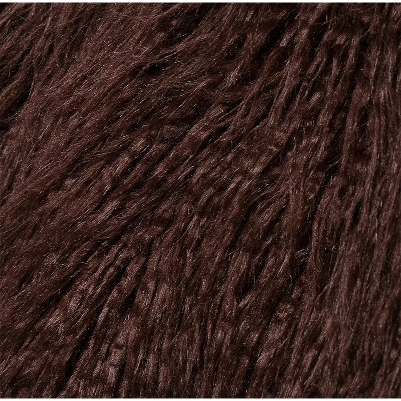 Fashion Burgundy Fur Coats Women Warm Thick O-neck Long Sleeve Loose Jackets Female 2025 Autumn Winter Party Outwear