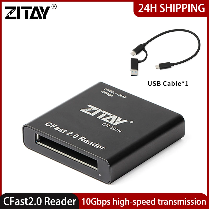 Lettore Di Schede Zitay Cfast 2.0 Usb3.1 Lettore Di Schede Cfast 2.0 Adattatore Per Scheda Di Memoria Portatile Di Tipo C Per Zcam Red Komodo