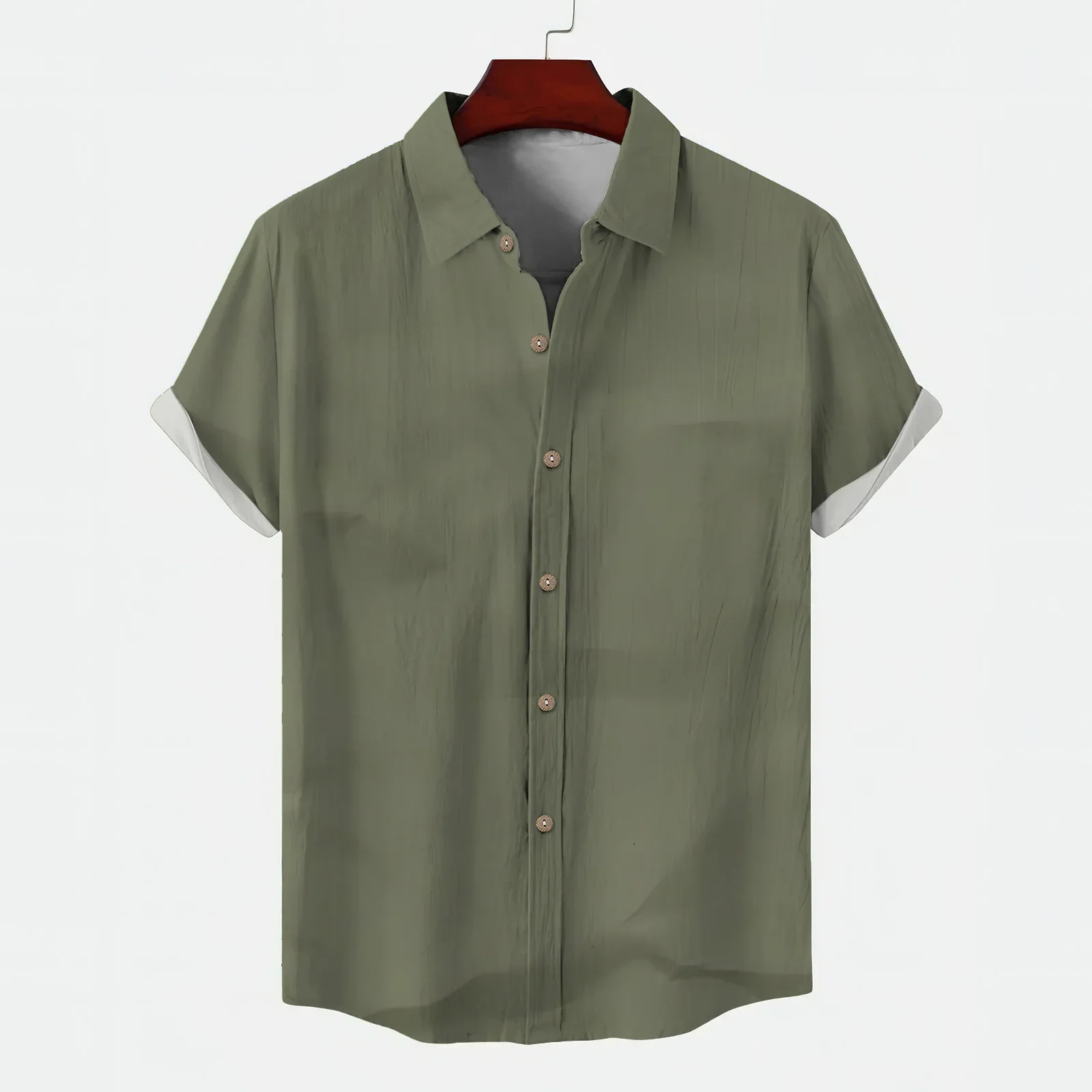 High Quality Y2k Trend Beach Solid Color Man Short Sleeve Shirt Classic Smudge Men's Shirts Summer Vacation Comfort 3D Printing