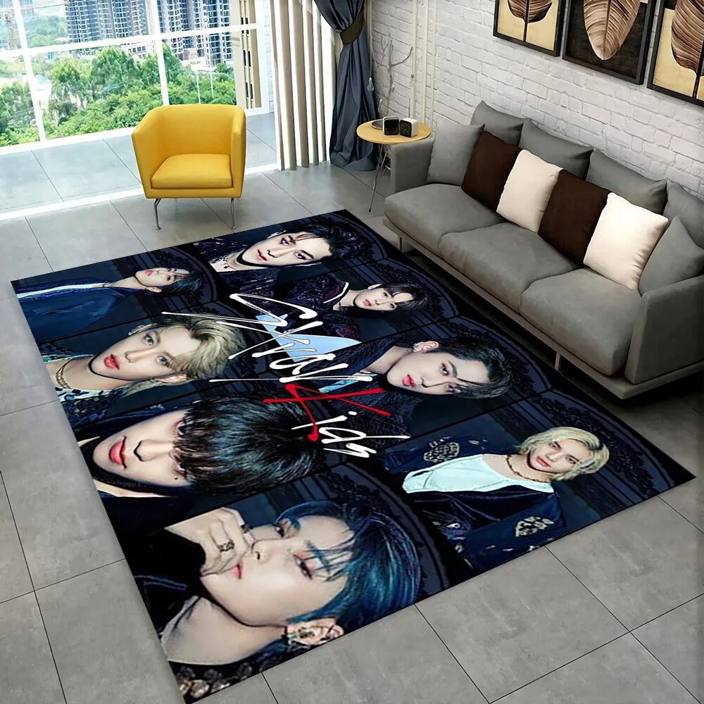 3D Print Stray Kids Kpop Star Gift Carpet Rug for Bedroom Living
