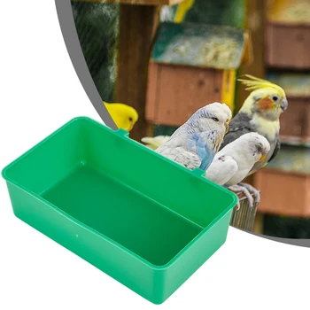 Vasca da bagno per uccelli, ciotola per uccelli, pappagalli, parrocchetti, gabbia per uccelli, appesa in plastica, gabbia per piccioni, acqua, cibo, mangiatoia per uccelli, animali domestici