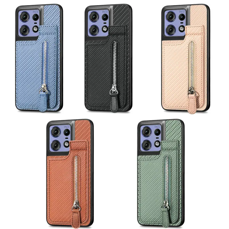 Luxury Zipper Leather Wallet Magnet Back Cover
