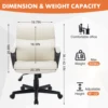 JHK PU Leather Ergonomic Padded Living Room Rocking Gaming Chairs Adjustable Height Rolling Swivel Wheel With Lumbar Support 2
