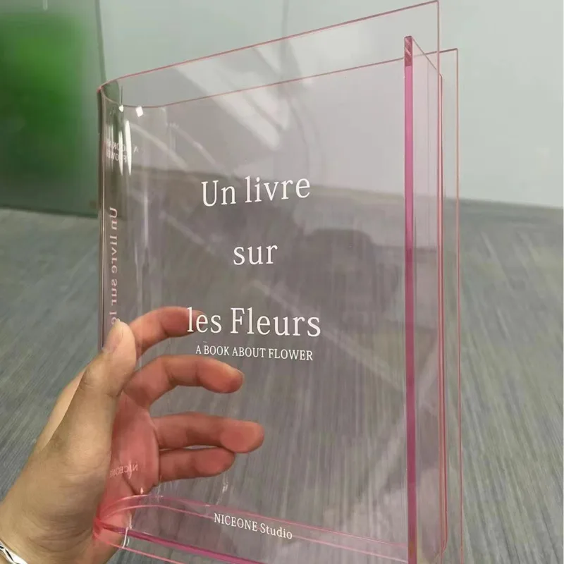 

Clear Blue Book Acrylic Vase Modern Cute Bookshelf Decoration Home Table Plant Flower Vase For Floral Arrangement Home Decor