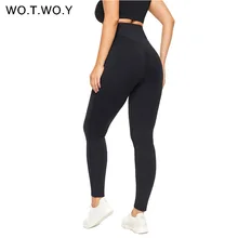 

WOTWOY Plus Size High Waist Leggings Women Tummy Control Solid Seamless Pants Booty Lifting Tight Moisture Wicking Trousers 4XL