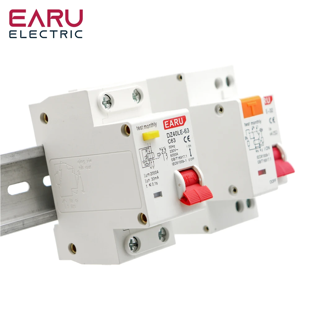 Residual Current Circuit Breaker With Over And Short Current Leakage Protection DZ30L DZ40LE EPNL DPNL 230V 1P+N 6-63A