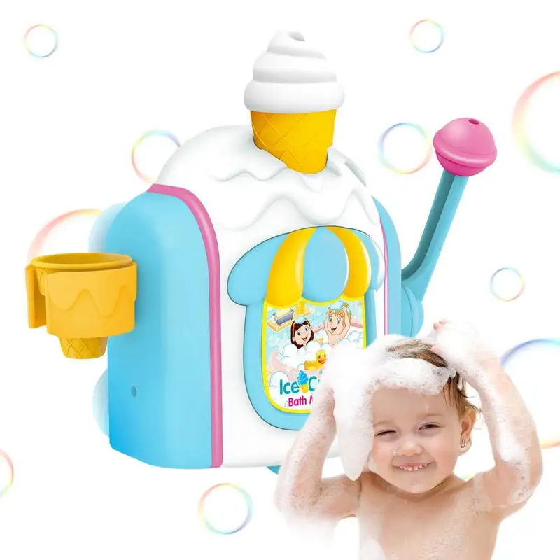 Bubble Ice Cream Maker Bath Toy Foam Bath Bubble Machine Bath Bubble Maker Bathroom Toy Bubble