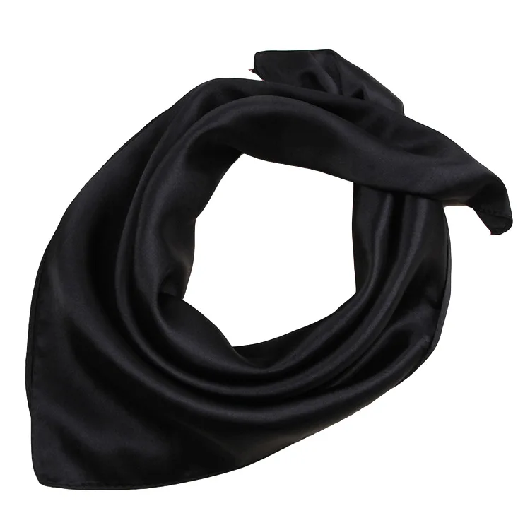 50x50cm Women Solid Square Scarf Single Performance Boy Girl Small Simulation Silk Scarves Flight Attendant Party Gift 3