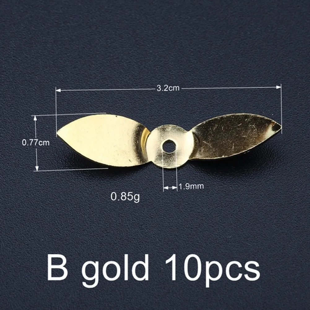 10Pcs Prop Blades Propeller Style Spinner Blades DIY Topwater Lures Spin  Blades Round Willow Leaf Iscas Pesca Swim Jigs Fishing