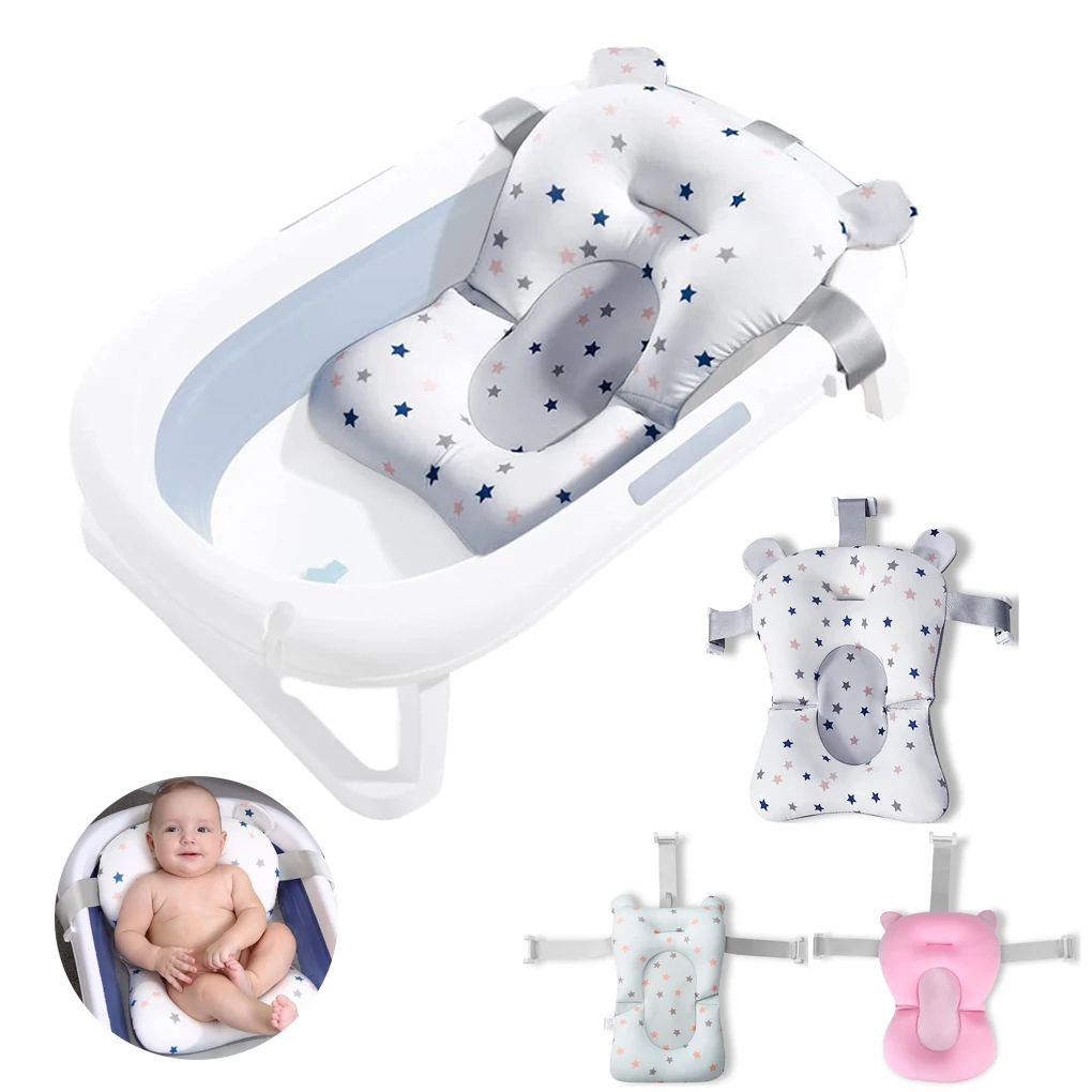 

Baby Bath Seat Support Mat Bath Tub Pad Non-Slip Newborn Bathtub Mat Safety Nursing Foldable Support Comfort Body Cushion Pillow