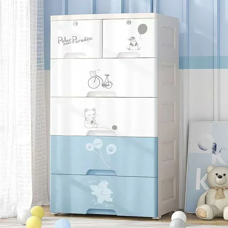 Multi-purpose Plastic Kids Cabinet Preschool Furniture Drawers Organizer Toy Storage Guarda Juguetes Children's Room Furniture
