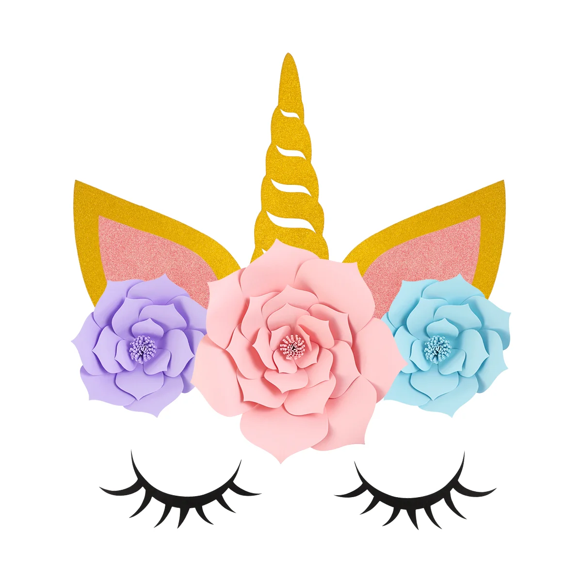 

BESTOYARD 1 Set Paper Flowers Pom Poms DIY Unicorn Ornaments for Birthday Party Engagement Wedding Decoration