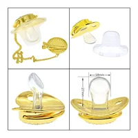 Golden Rhinestone Pacifier Letters 26 Letter Pacifier Baby Pacifier with Dust Cap with Rhinestone Photography Accessory 5