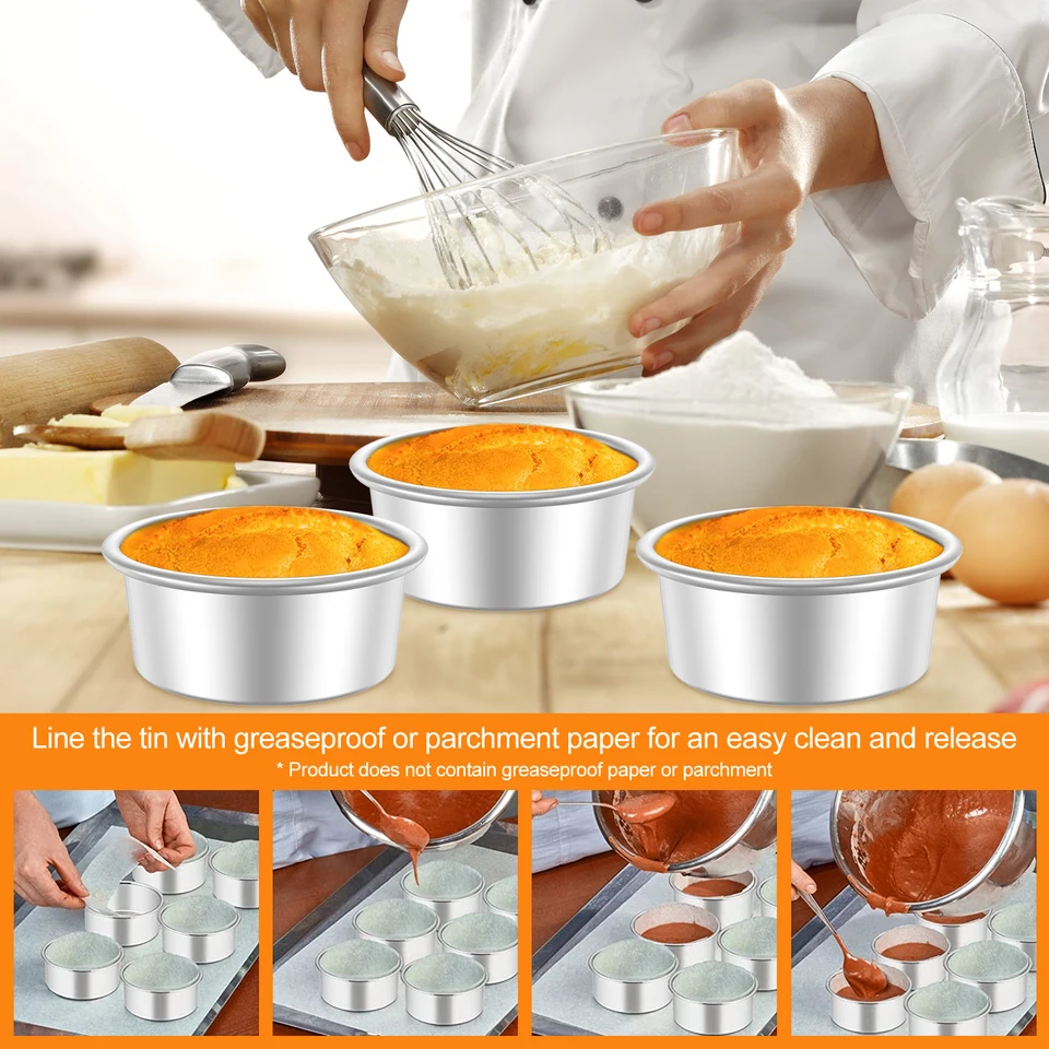 Baking Sheet How To Line A Circular Cake Tin 4/8Pcs Cake Bake