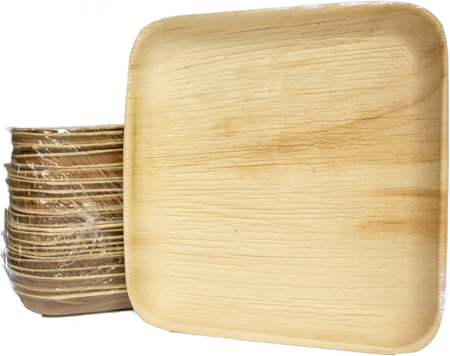 Disposable Party Plates Square 8" [200] Eco Friendly Palm Leaf Plates Biodegradable For Party,BBQ,Camping,Wedding Bamboo