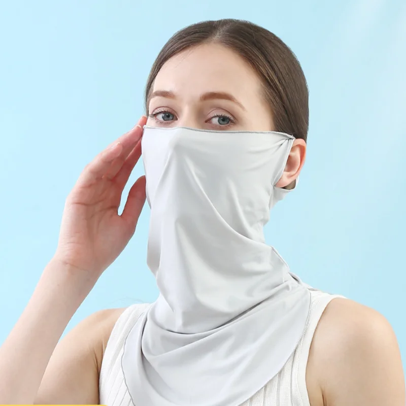 

Summer Outdoor Cycling multi-color Ice Silk Cold Ear Hanging Headscarf Women's Neck Sunshade UV Sunscreen Sports Mask