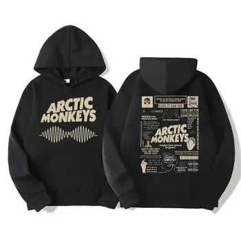 2025 هوديي Vintage Rock Arctic Monkeys للرجال؛ هوديي كلاسيكي كبير مع نمط ألبوم الموسيقى؛ الهيب هوب غطاء عتيق كبير