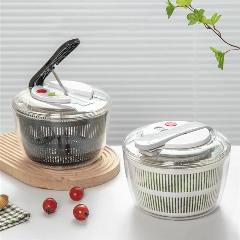 Description Picture 6 of itemB82B-Salad Spinner Manual Lettuce Spinner For Vegetable Prepping, 1-Handed Pump Fruit Spinner Dryer Fruit Washer